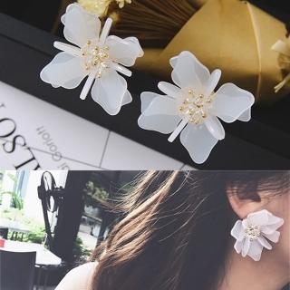【梨花HaNA】韓國絕美飾界水晶立體花朵手工耳環