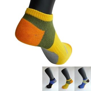 【三合豐 acolor】6雙組 加大尺碼精梳棉氣墊底男性慢跑船襪 運動船襪(MIT 勁黑色、黃綠色、寶藍色)