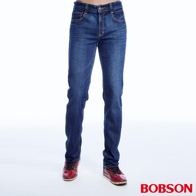 【BOBSON】男款低腰異素材直筒褲(1814-53)