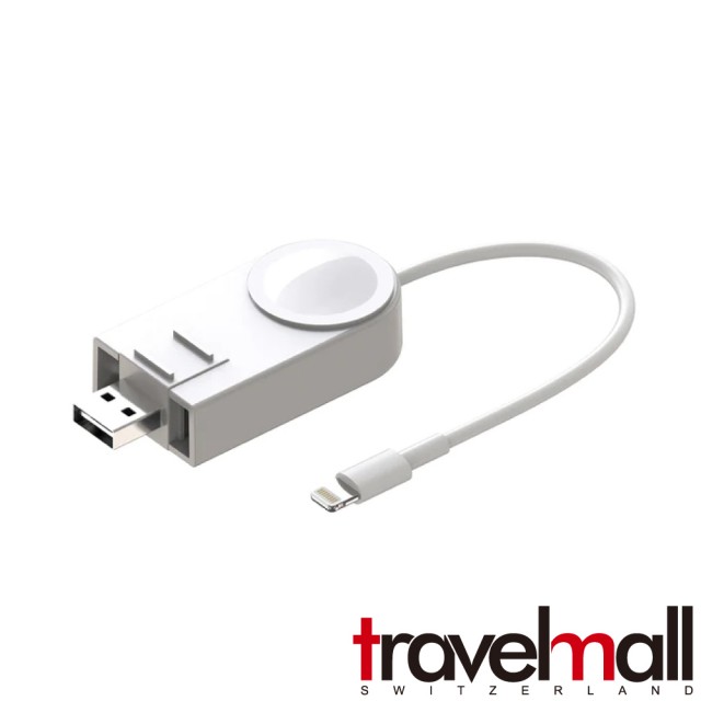 【Travelmall】2in1 Lightning 數據/傳輸線(支援 Apple Watch 磁吸充電)