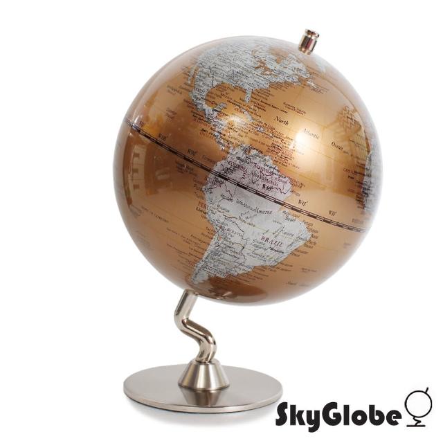 【WUZ 屋子】SkyGlobe 5吋七彩金色金屬底座地球儀(英文版)