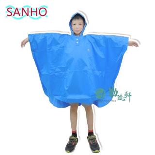 【Sanho 三和牌】可愛熊兒童尼龍雨披 台灣團隊監製(藍色M-110-125cm/原料來自台灣)