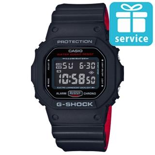 【CASIO】G-SHOCK 絕對強悍黑與紅系列科技液晶錶(DW-5600HR-1)