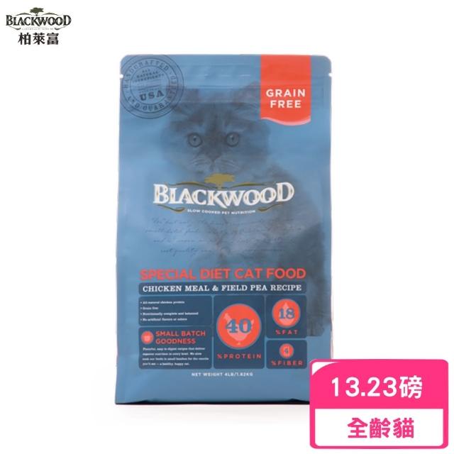 【BLACKWOOD 柏萊富】特調無穀全齡貓配方（雞肉+豌豆）13.23磅/6kg