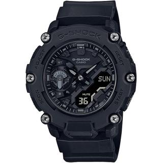 【CASIO 卡西歐】G-SHOCK 碳核心防護雙顯手錶 畢業 禮物(GA-2200BB-1A)