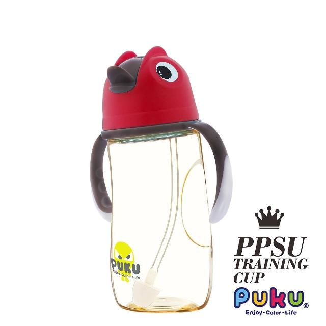 【PUKU藍色企鵝】PPSU企鵝滑蓋學習水杯280ml(紅色)