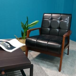 【BN-Home】WEIMAR 威瑪北歐摩登皮沙發 升級版-獨立筒單人座(單人沙發/休閒椅/實木沙發)