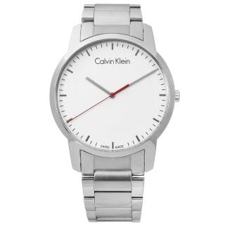 【Calvin Klein】時尚曼哈頓簡約風不鏽鋼手錶 銀白色 43mm(K2G2G1Z6)