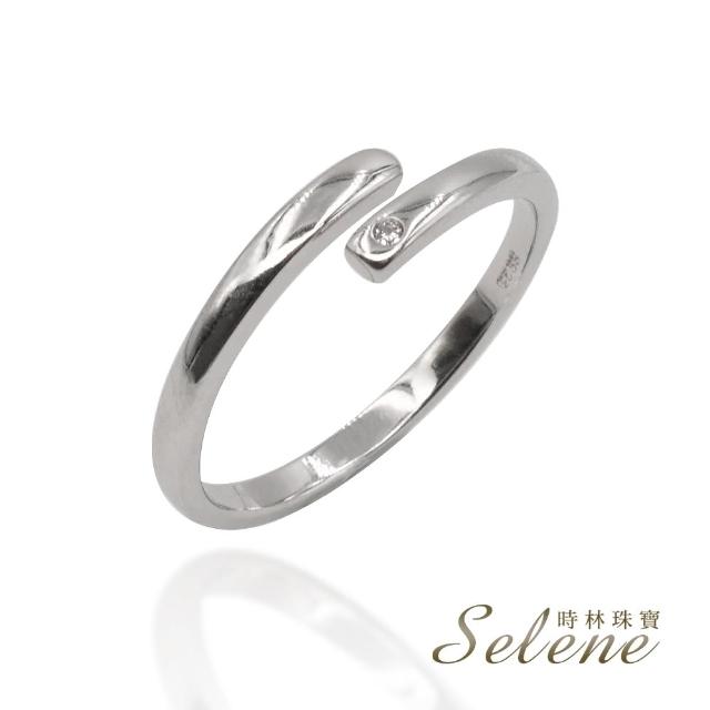【Selene】簡約造型晶鑽925銀戒指(設計款 戒圍活圍)