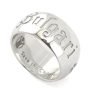 【BVLGARI 寶格麗】925純銀-125週年限量款LOGO大刻印環形厚板戒指(展示品)