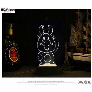 【LEPONT】北歐3D USB LED創意小夜燈-Q版麋鹿