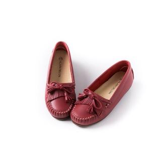 【ALAIN DELON】真皮柔軟舒適莫卡辛鞋A77201(3色 紅色 咖啡色 紫色)