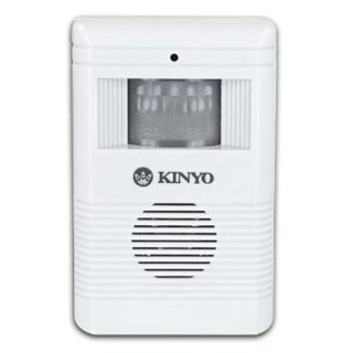 【KINYO】電池式遠距無線門鈴 紅外線感應來客報知器(32首音樂選擇/5m感應距離)