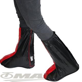 【天龍牌】超跑賽車型雨鞋套-紅黑