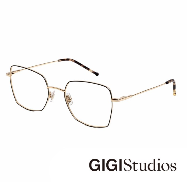 【GIGI Studios】優雅幾何鈦金光學眼鏡(金 - BRIGITTE-8045/2)