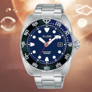 【ALBA】雅柏 限量藍水鬼造型潛水鋼帶腕錶/44.7mm(VJ42-X317B/AS9M91X1)