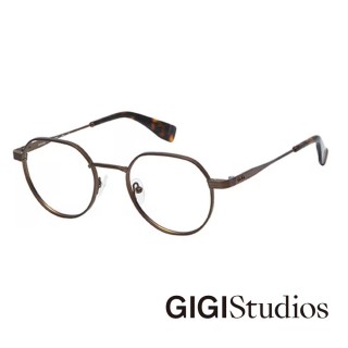 【GIGI Studios】手工細圓框鈦金光學眼鏡(古銅 - BERNINI-6783/2)