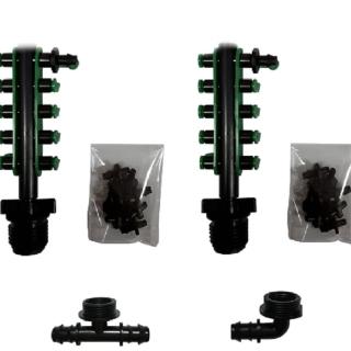 【灑水達人】16mm轉兩分10孔接頭含10個綠色塞頭中段與末段2組