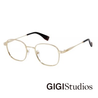 【GIGI Studios】文藝圓角方框鈦金光學眼鏡(金 - FREUD-6744/4)
