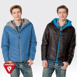 【SAMLIX山力士】PRIMALOFT男輕量化防潑水保暖外套#66915(藍灰.黑藍)