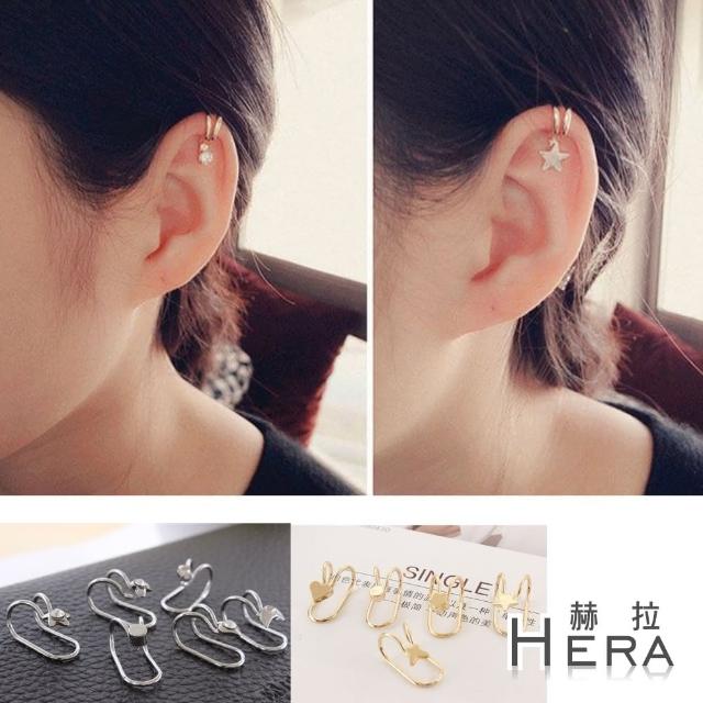 【HERA 赫拉】ll現貨ll雙線造型無耳洞耳環耳扣耳骨夾(飾品)