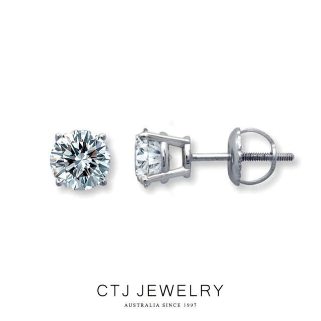 【CTJ】60分 F/SI2 18K金 鑽石耳環