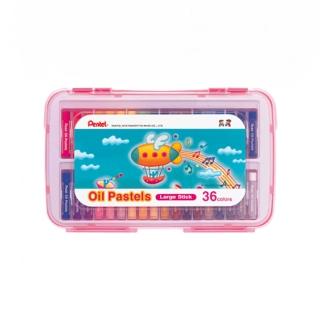 【Pentel 飛龍】36色特大粉蠟筆PP盒 /盒 GHTP-36