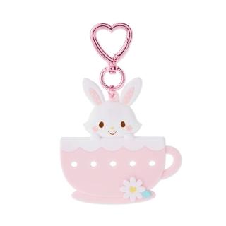 【小禮堂】許願兔 文字拼圖造型鑰匙圈 - 咖啡杯款(平輸品)