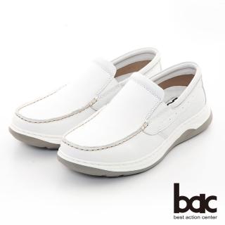 【bac】陽光型男真皮樂福休閒鞋(白色)