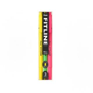 【Pentel 飛龍】FITLINE 雙頭螢光筆 3.5/0.9mm 三色套裝/盒 SLW11-3T