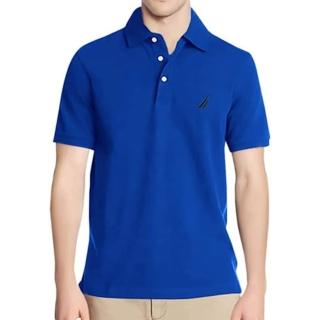 【NAUTICA】2023男時尚棉質彈性針鈷藍色短袖Polo衫-網(預購)