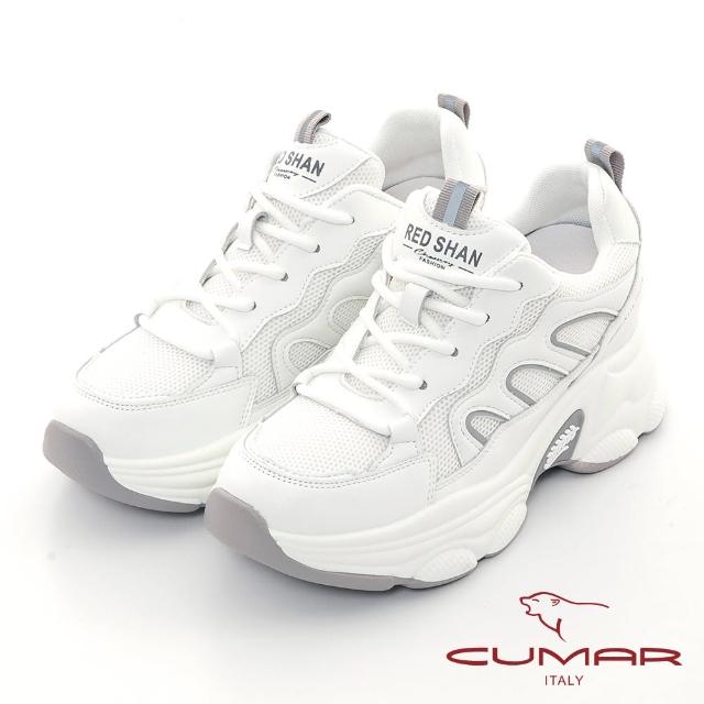 【CUMAR】厚底綁帶深口休閒鞋(白色)