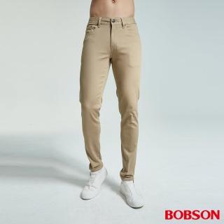 【BOBSON】男款低腰大彈力窄管卡其色褲(1828-72)