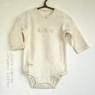 【azure canvas藍天畫布】有機棉嬰幼兒柔適長袖連身衣二件裝-和平樹70-90cm(原米色)