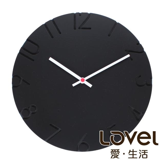 【WUZ 屋子】LOVEL 30cm 鏤刻靜音機芯掛鐘-黑(W317N-BK)