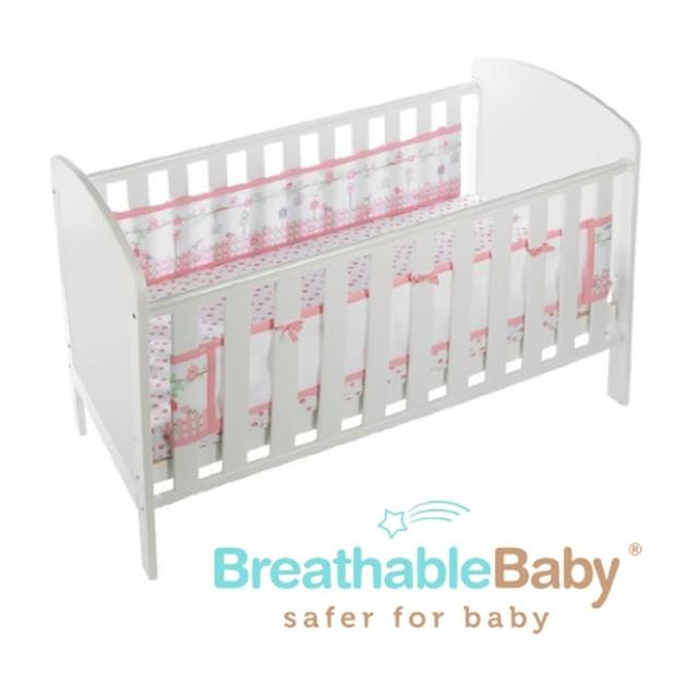【英國 BreathableBaby】透氣嬰兒床圍 兩側型(19430森林花園款)