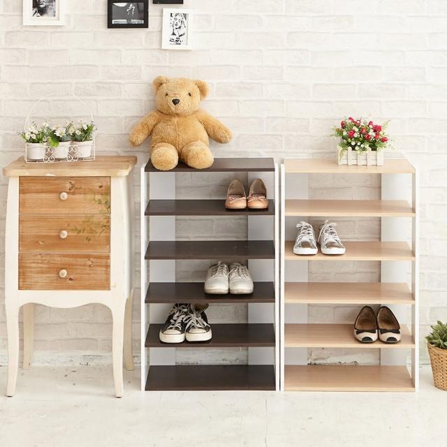 【H&R安室家】日系優雅五層木質鞋櫃