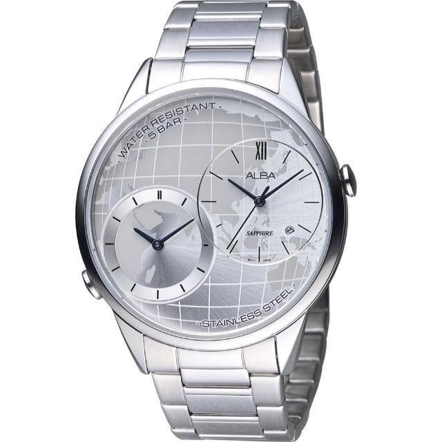 【ALBA 雅柏】街頭酷流行日系潮流大錶徑腕錶(DM03-X002S 銀 AZ9013X1)