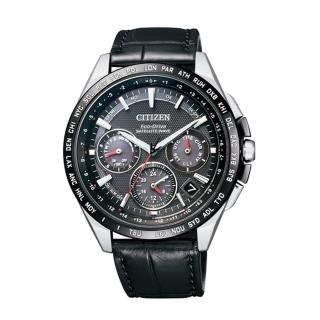 【CITIZEN 星辰】GENTS廣告款紳士品味GPS衛星對時皮帶腕錶-黑/41mm(CC9015-03E)