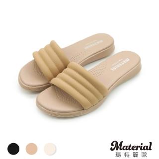 【MATERIAL 瑪特麗歐】女鞋 拖鞋 MIT層次寬帶楔型拖鞋 T9368(拖鞋)