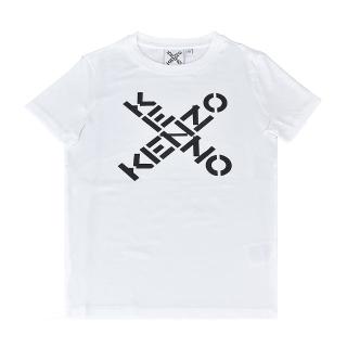 【KENZO】KENZO字母印花LOGO X造型設計純棉短袖T恤(展示品/女款/白)
