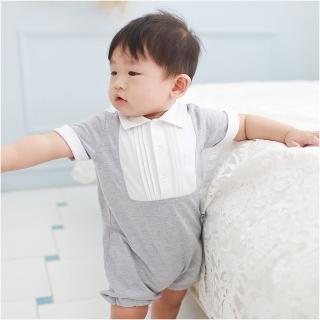 【baby童衣】簡約打摺領造型短袖連身衣 60360(共1色)