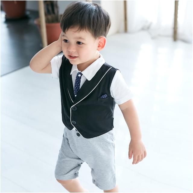【baby童衣】短袖紳士背心假三件連身衣 60356(共1色)