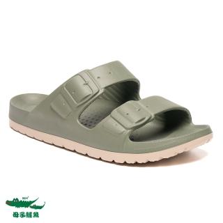 【母子鱷魚】-官方直營-玩美雙色輕量時尚拖鞋-岩綠(男女款)