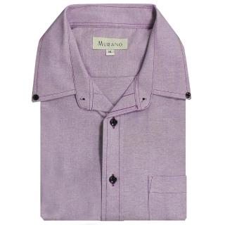 【MURANO】CVC牛津布長袖襯衫(粉紫色)