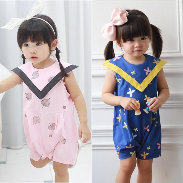 【baby童衣】三角領造型連身衣 60351(共2色)