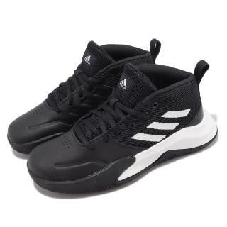 【adidas 愛迪達】童鞋 Ownthegame K 寬楦 中童 黑 白 籃球鞋 緩震 運動鞋 愛迪達(FV9451)