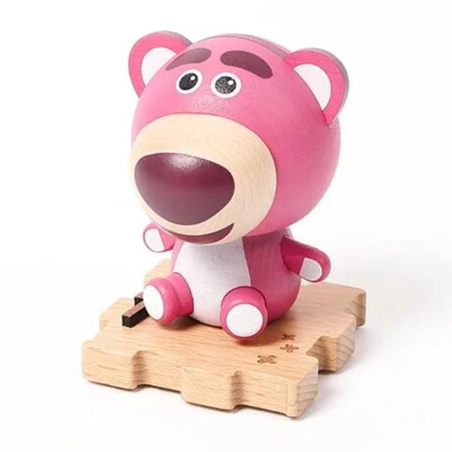 【小禮堂】迪士尼 熊抱哥 木製彈簧搖頭公仔 坐姿款 - 質感木製傢飾(平輸品)