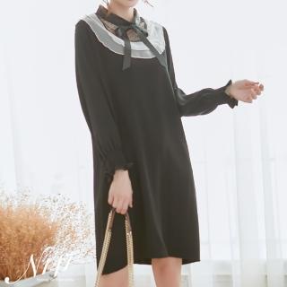 【N147】現貨 立領綁帶透膚小香肩雪紡洋裝《Q740》(韓國女裝)