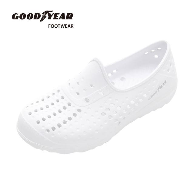 【GOODYEAR 固特異】多功能洞洞鞋/男女款 輕量 排水底紋 白色(GAMP33329)
